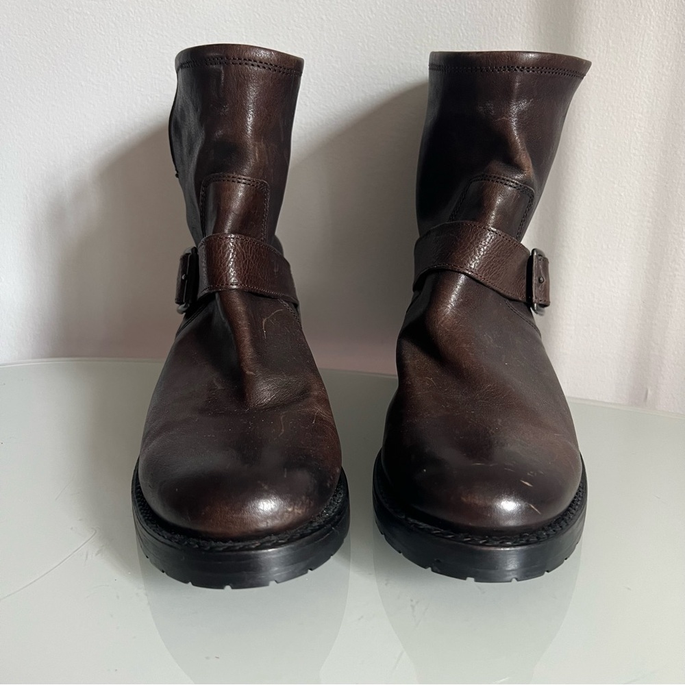 FRYE Natalie Short Brown Leather Boots, 6.5 - Picture 2 of 8